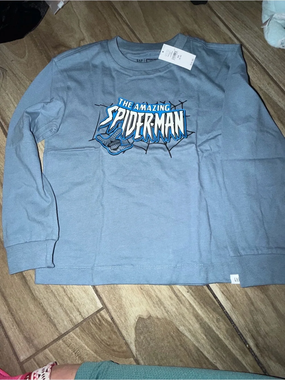 GAP Kids Light Blue The Amazing Spider-Man Long Sleeve Tee